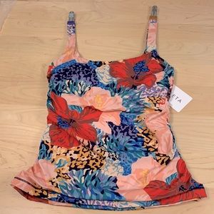 NWT Athleta Floral Tankini Swimsuit Top 36B/C